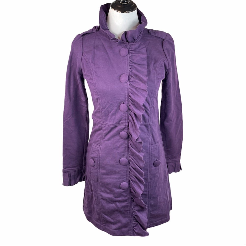 Kut from the Kloth Ruffle Jacket, Purple, Medium